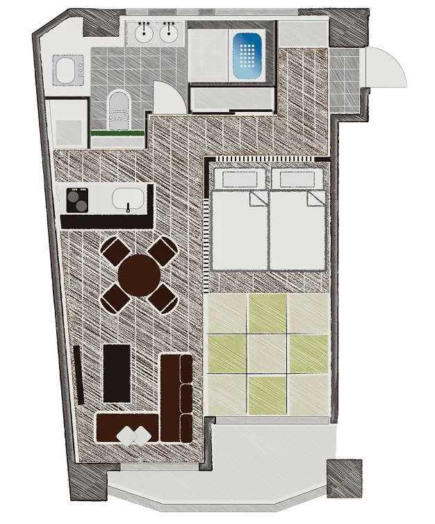 Floor plan of Japanese Western Room